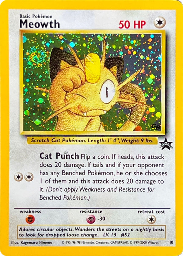 Meowth - 10 - Wizards Black Star Promo Game Boy Holo (Moderately Played)
